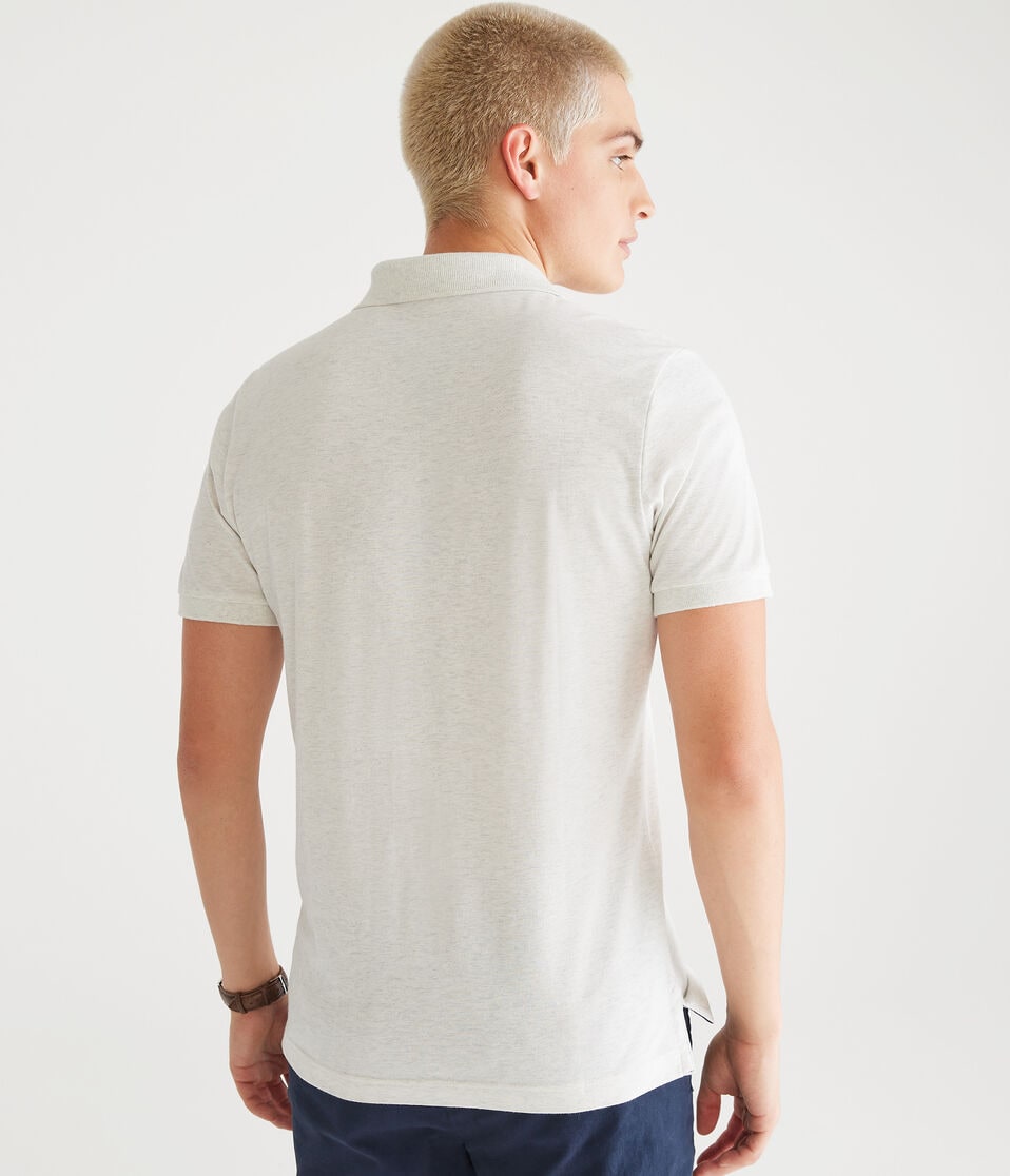 Aéropostale A87 Logo Jersey Polo Lightest Heather Grey