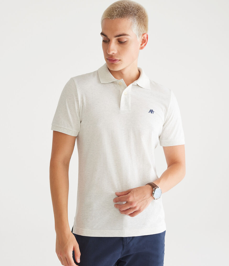 aéropostale A87 Logo Jersey Polo lightest heather grey