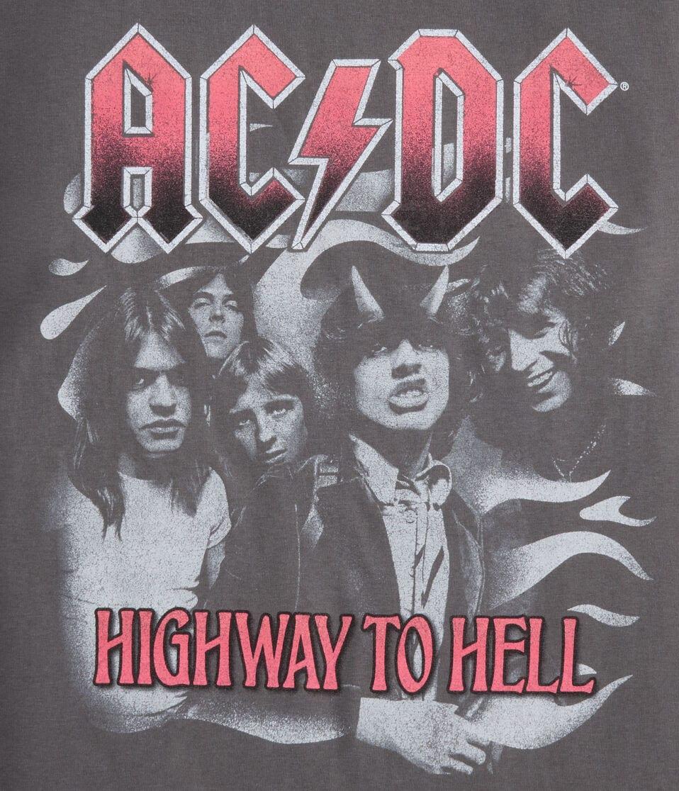 Aéropostale AC/DC Highway To Hell Oversized Graphic Tee Grey