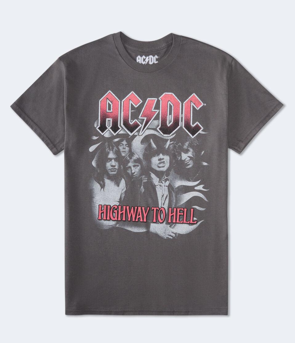 aéropostale AC/DC Highway To Hell Oversized Graphic Tee grey