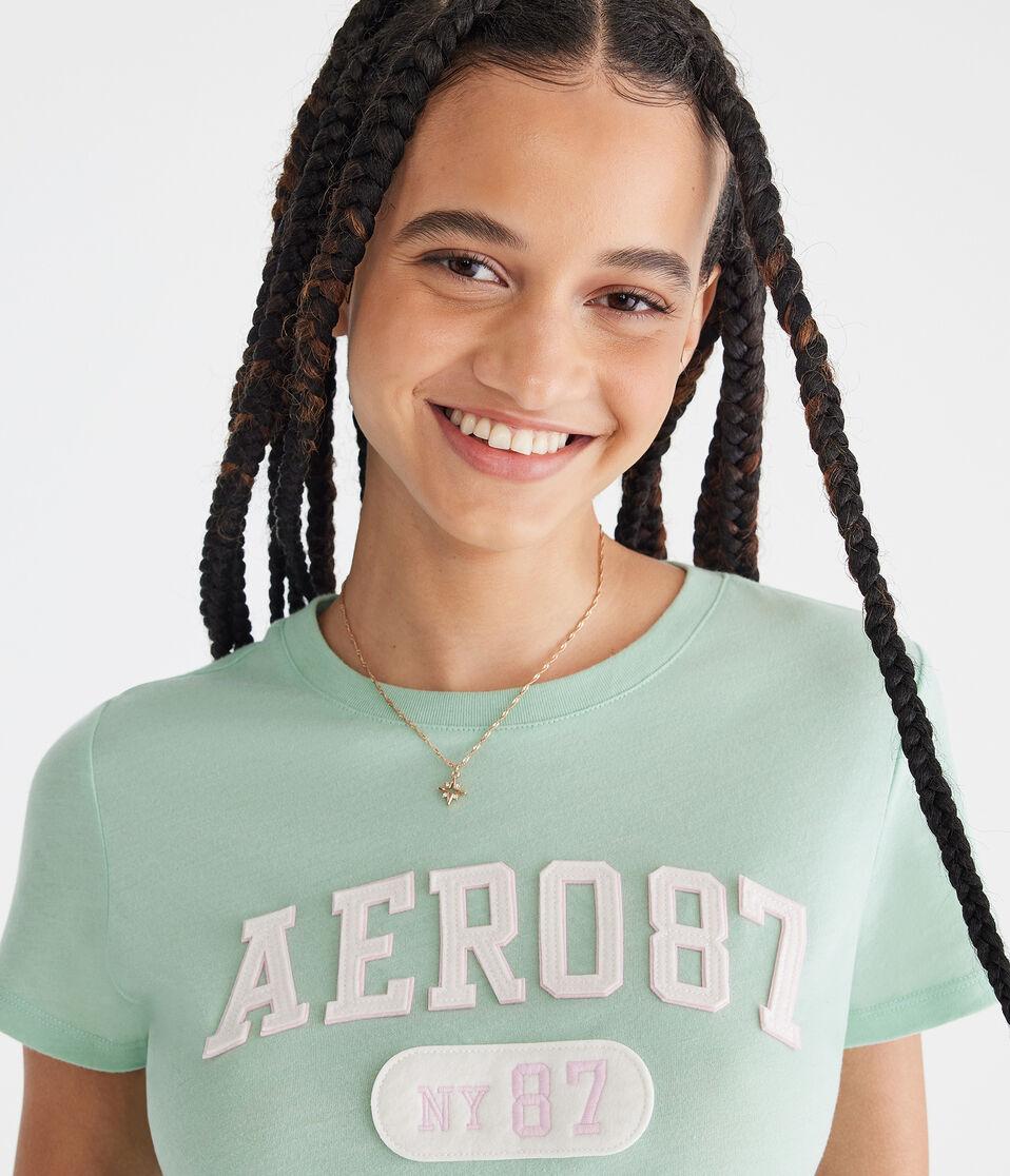 Aéropostale Aero 87 Appliqué Graphic Tee Colony Blue