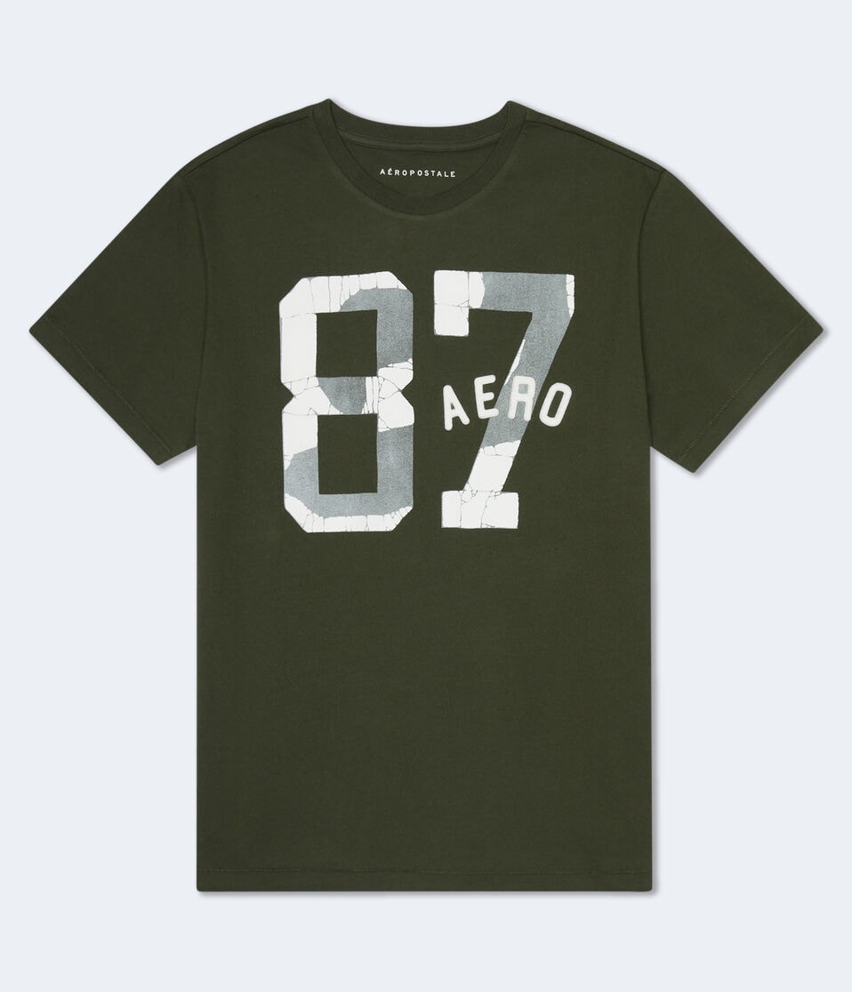 aéropostale Aero 87 Appliqué Graphic Tee mossy green