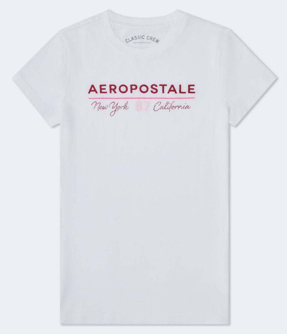 Aéropostale Aero 87 Script Shine Graphic Tee Bleach