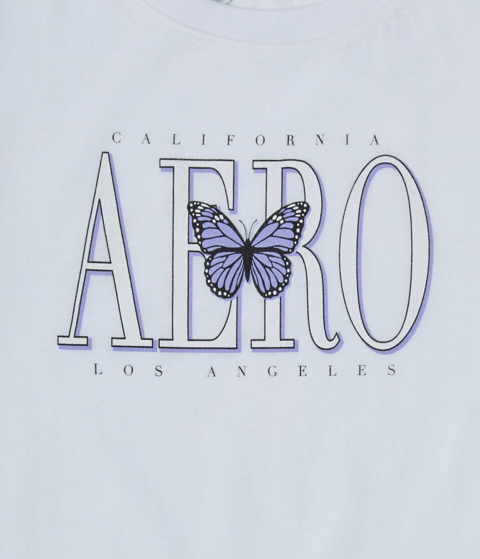 Aéropostale Aero California Butterfly Graphic Tee Bleach