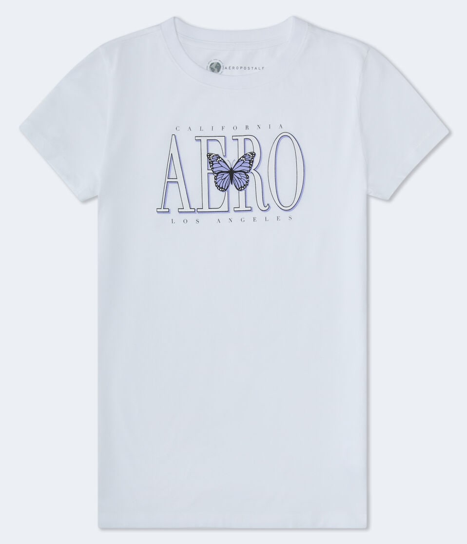 aéropostale Aero California Butterfly Graphic Tee bleach