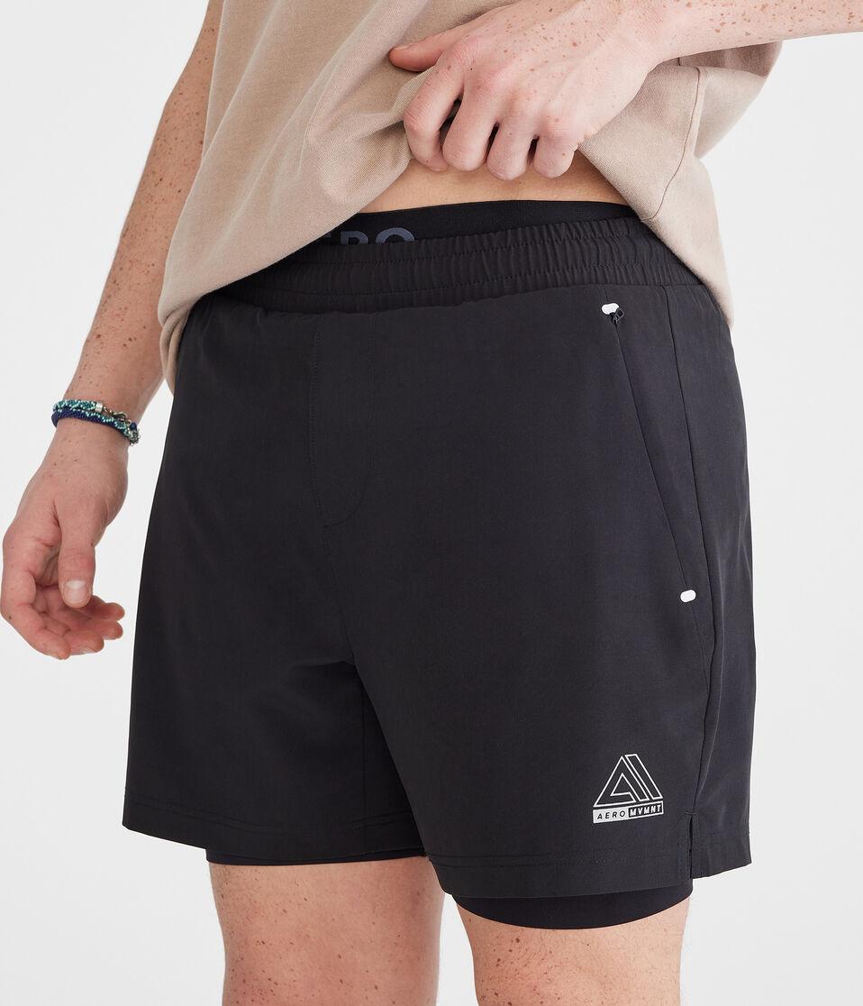 aéropostale Aero MVMNT 2-in-1 Hybrid Active Shorts 5.5" black fox