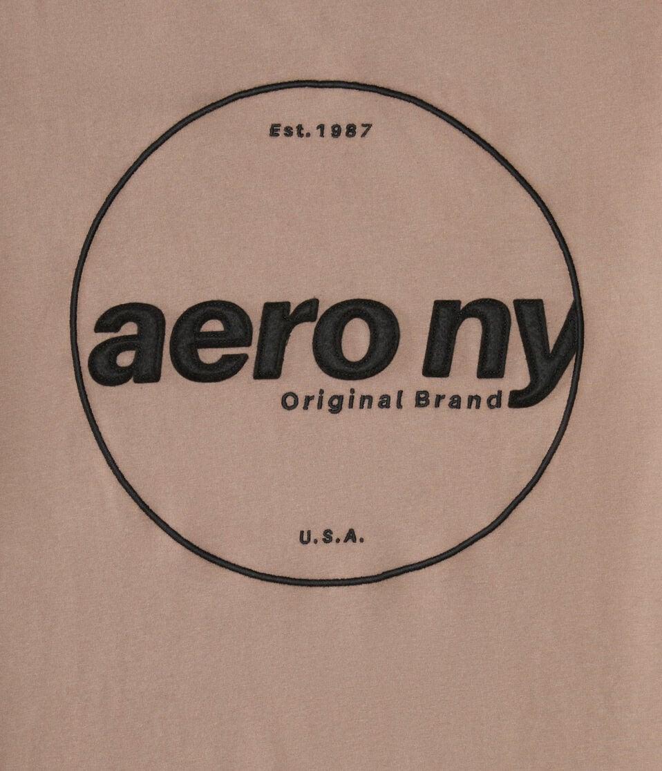 Aéropostale Aero NY Circle Appliqué Graphic Tee Camel