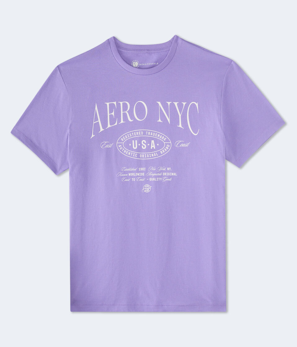 Aéropostale Aero NYC Oval Graphic Tee Washed Raspberry