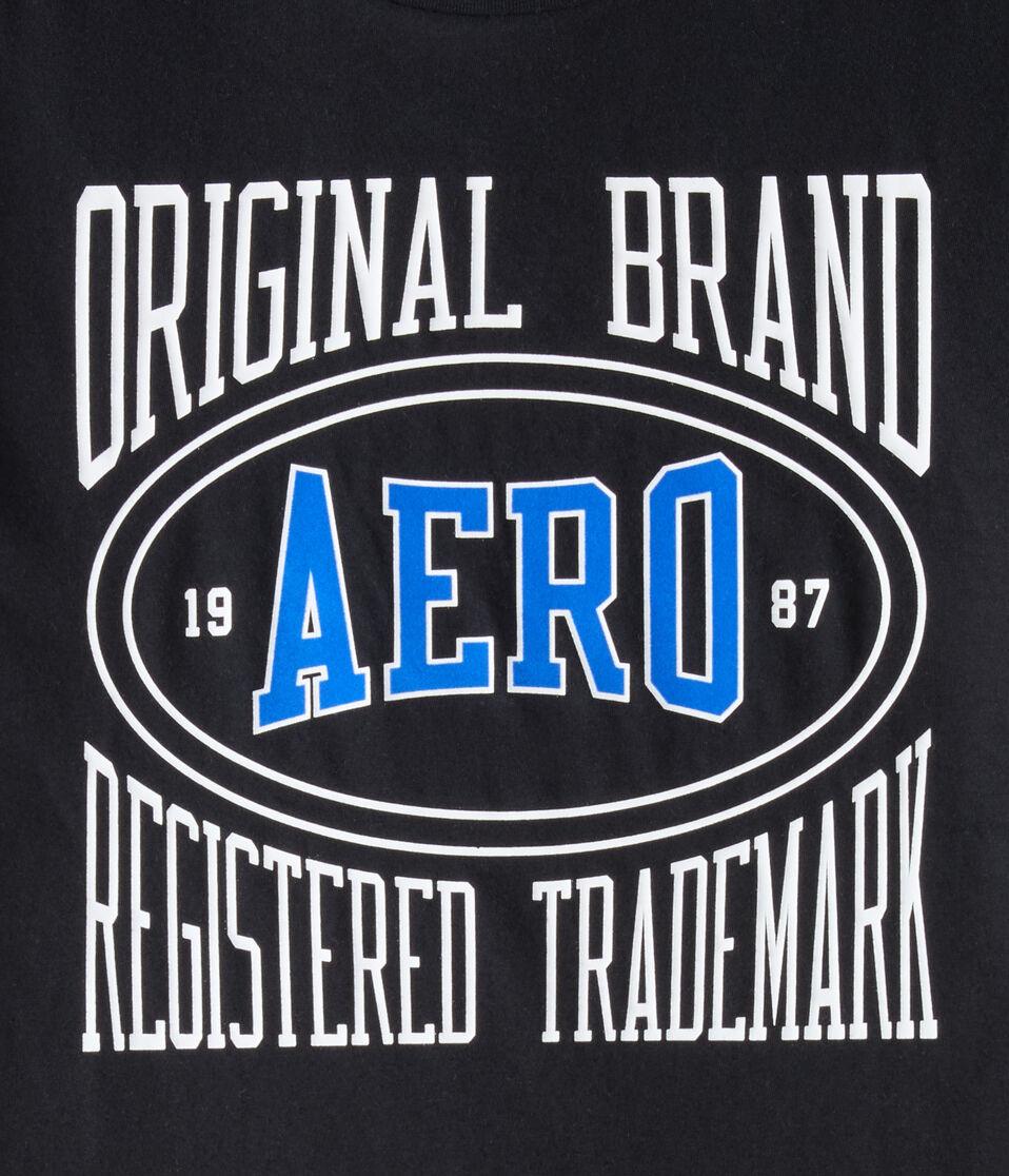 Aéropostale Aero Original Brand Box Logo Graphic Tee Black Fox
