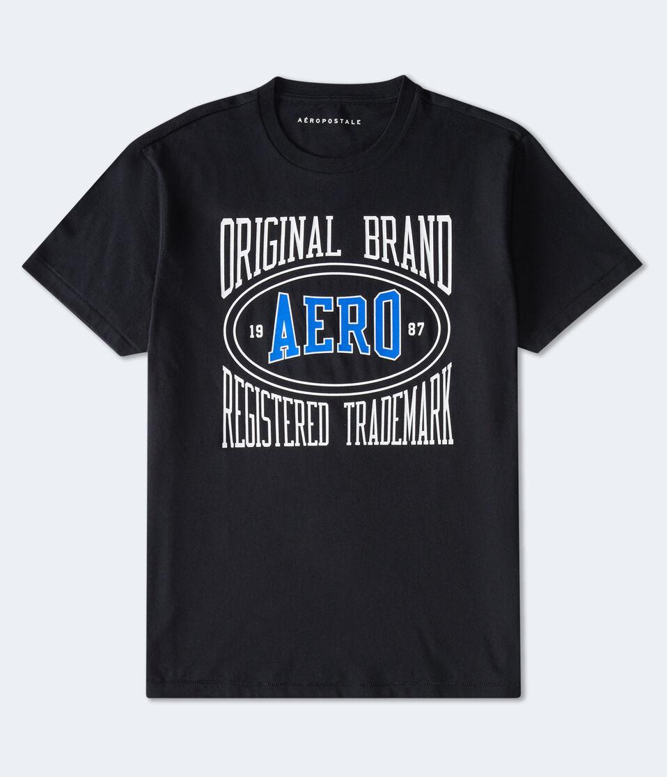 aéropostale Aero Original Brand Box Logo Graphic Tee black fox