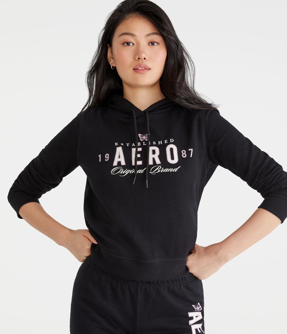 Aéropostale Aero Original Brand Pullover Hoodie Black Fox