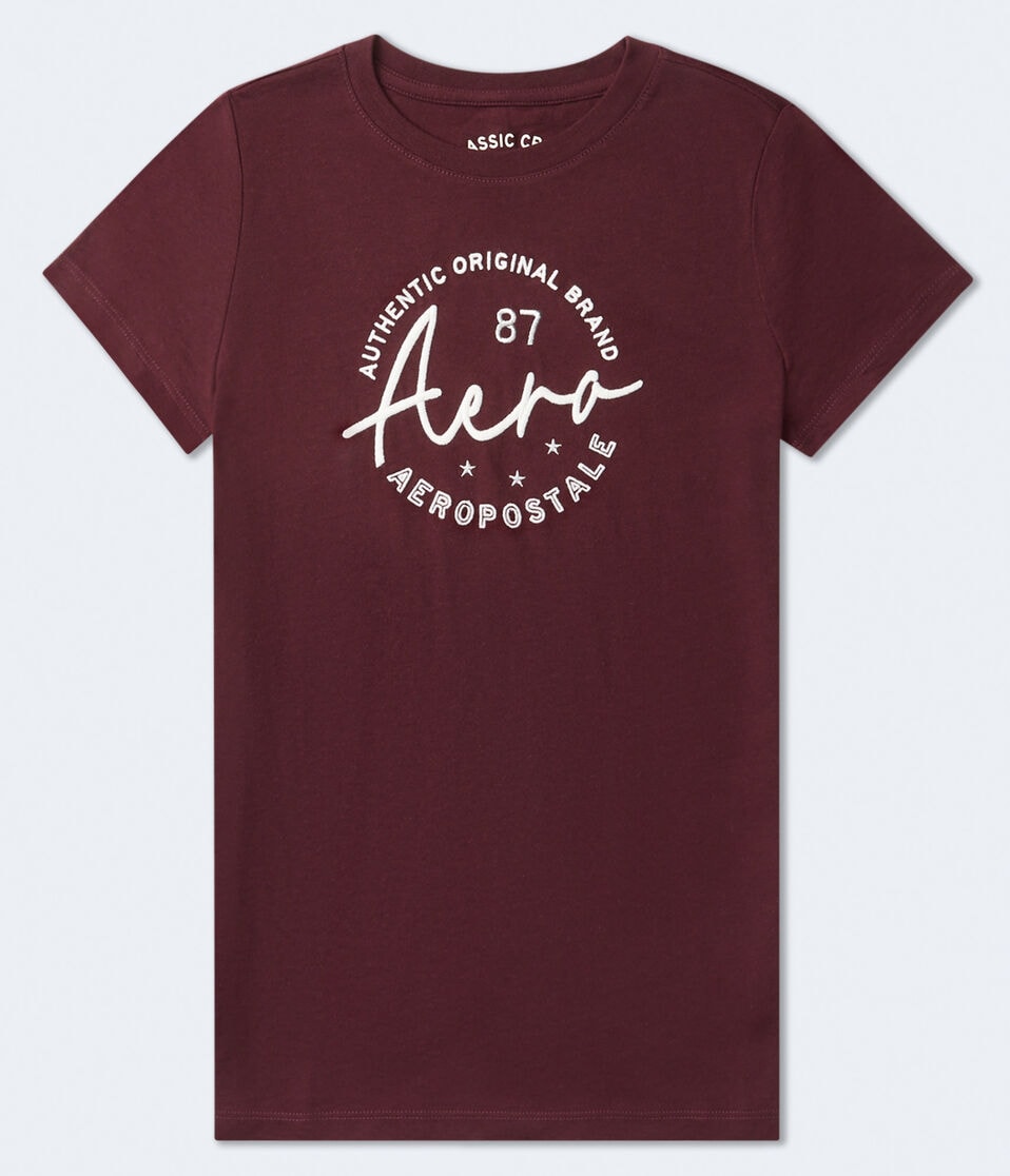 Aéropostale Aero Script Circle Graphic Tee Bloomsberry