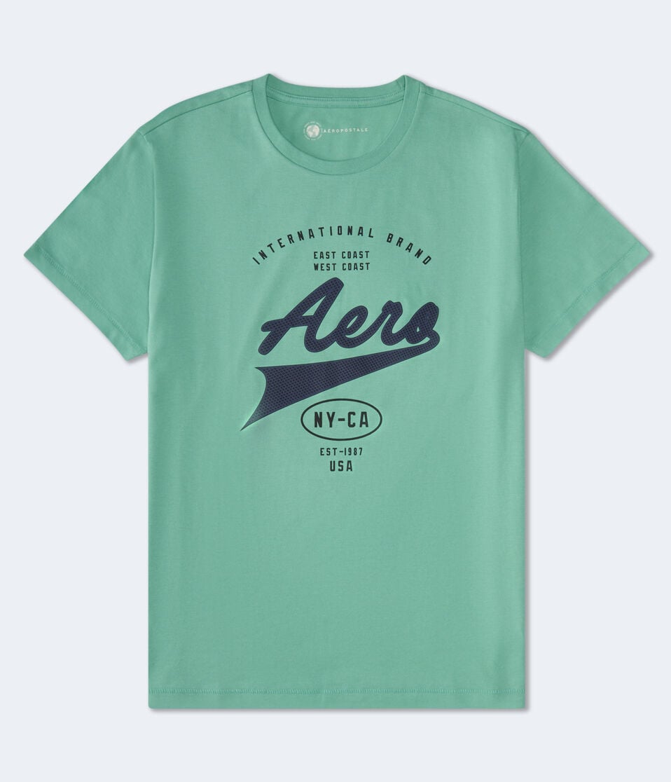 Aéropostale Aero Script Logo Graphic Tee Hedge Green