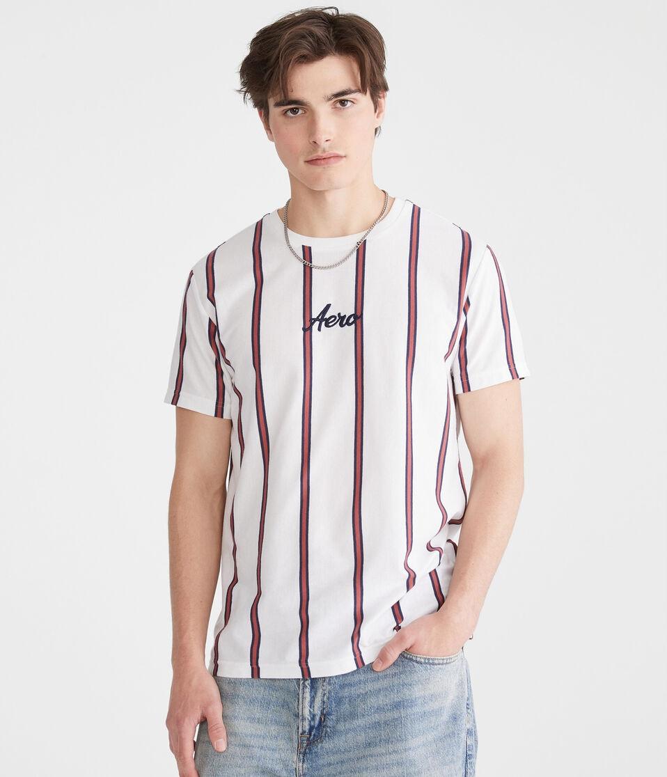aéropostale Aero Vertical Stripe Graphic Tee bleach