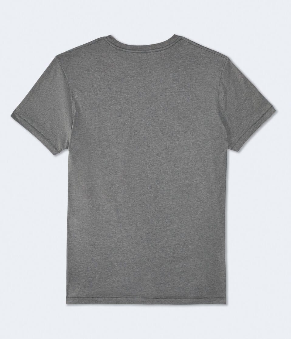 Aéropostale Aeropostale 1987 Arch Flocked Graphic Tee Med Hthr Grey