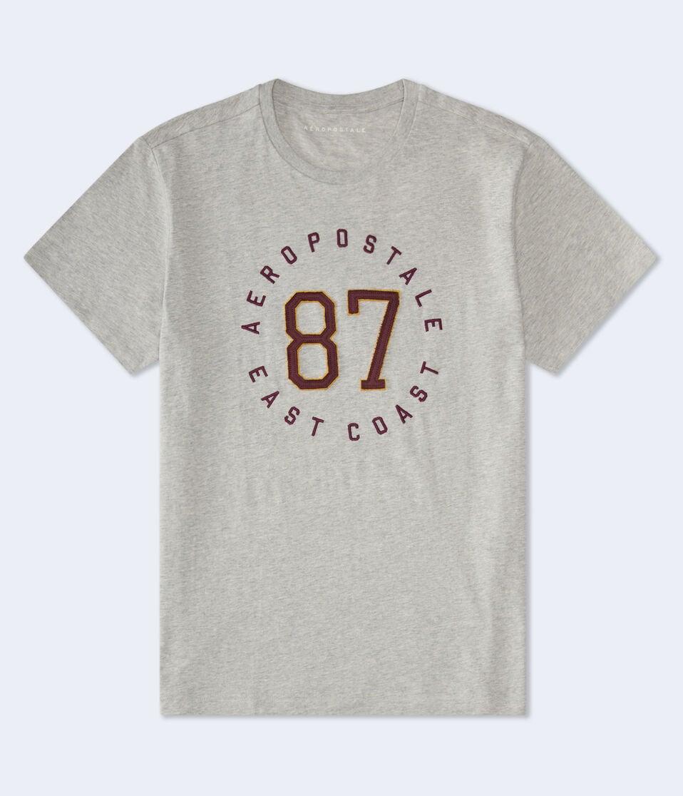 Aéropostale Aeropostale 87 Appliqué Graphic Tee Light Heather Grey