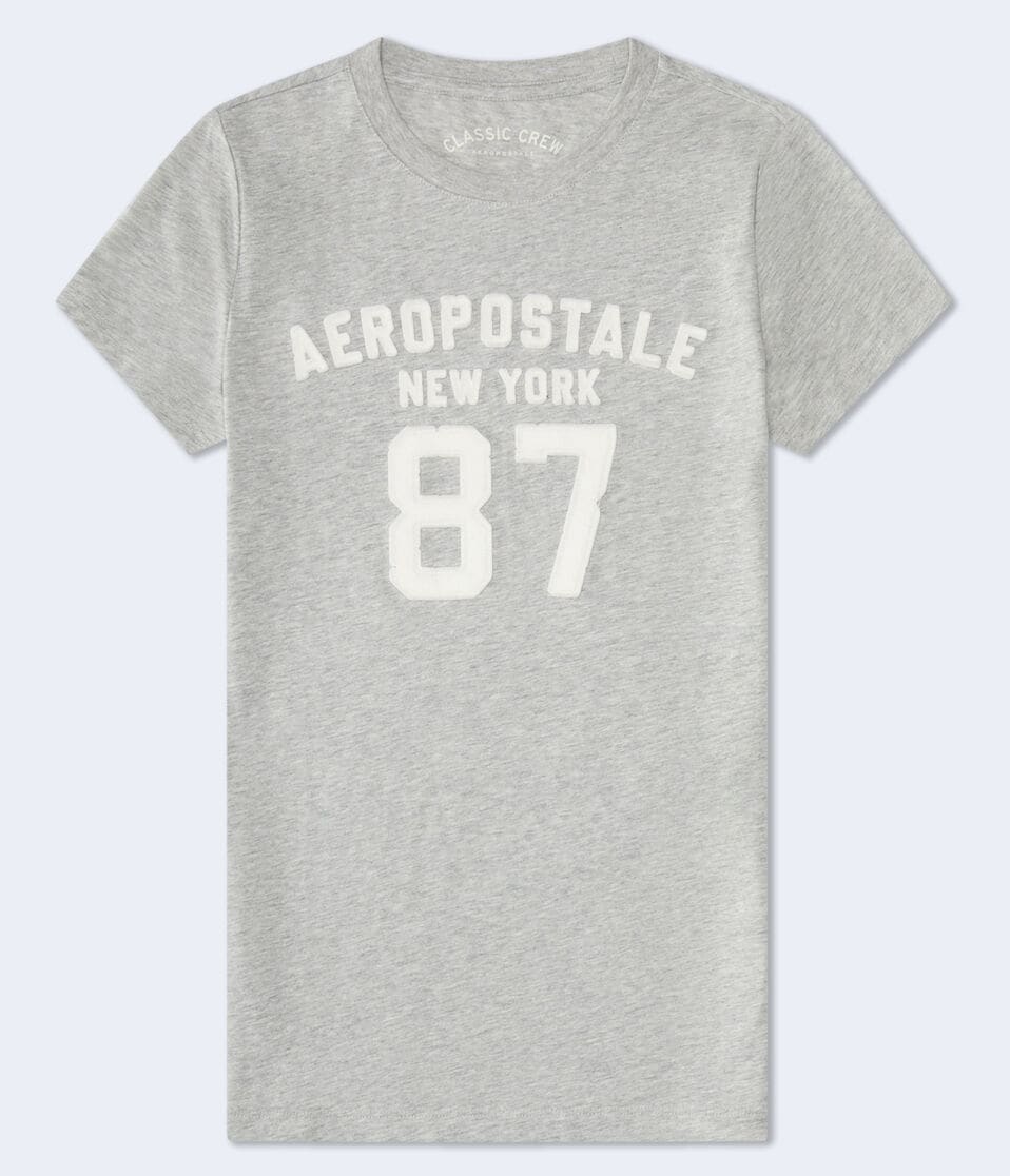 aéropostale Aeropostale 87 Appliqué Graphic Tee light heather grey
