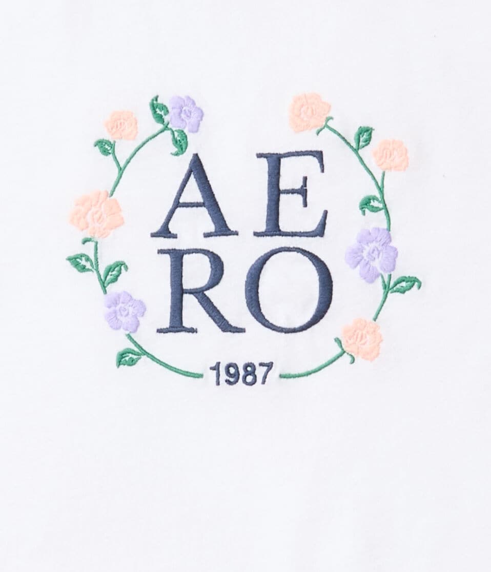 Aéropostale Aero 1987 Floral Graphic Tee Bleach