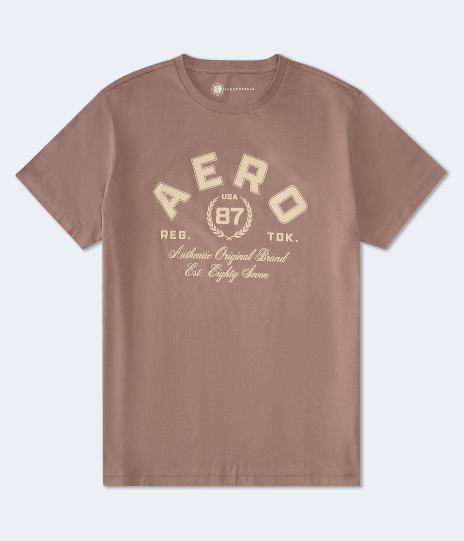 Aéropostale Aero 87 Flocked Graphic Tee Cool Beige