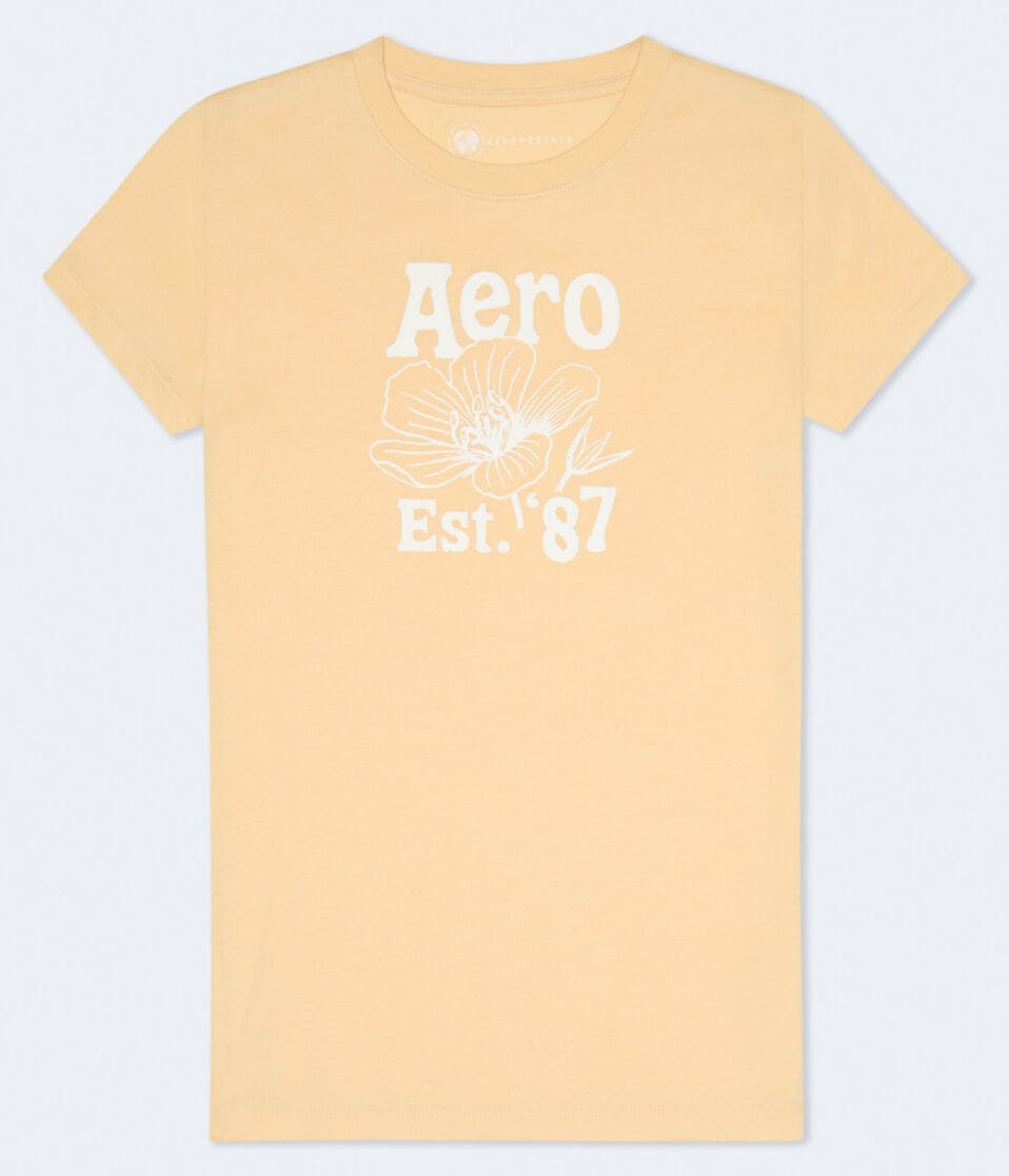 Aéropostale Aero '87 Floral Graphic Tee Baby Corn