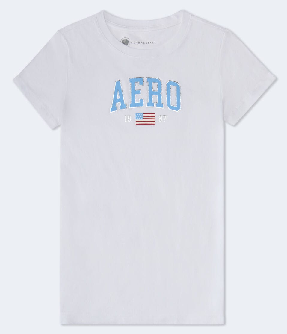 aéropostale Aero USA Foil Graphic Tee bleach