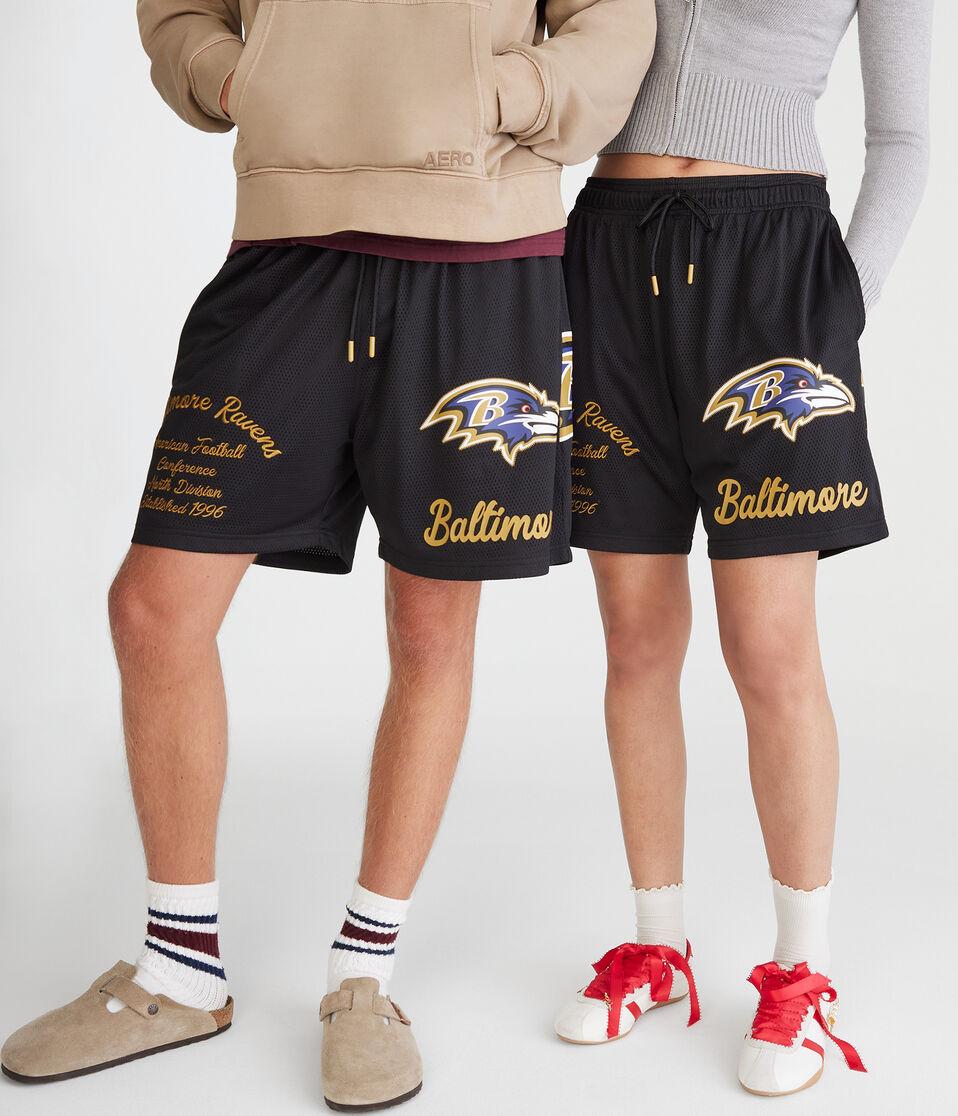 Aéropostale Baltimore Ravens Mesh Shorts 6" Black