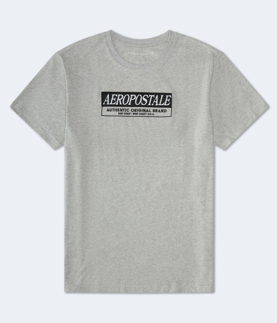 aéropostale Aeropostale Box Logo Appliqué Graphic Tee light heather grey