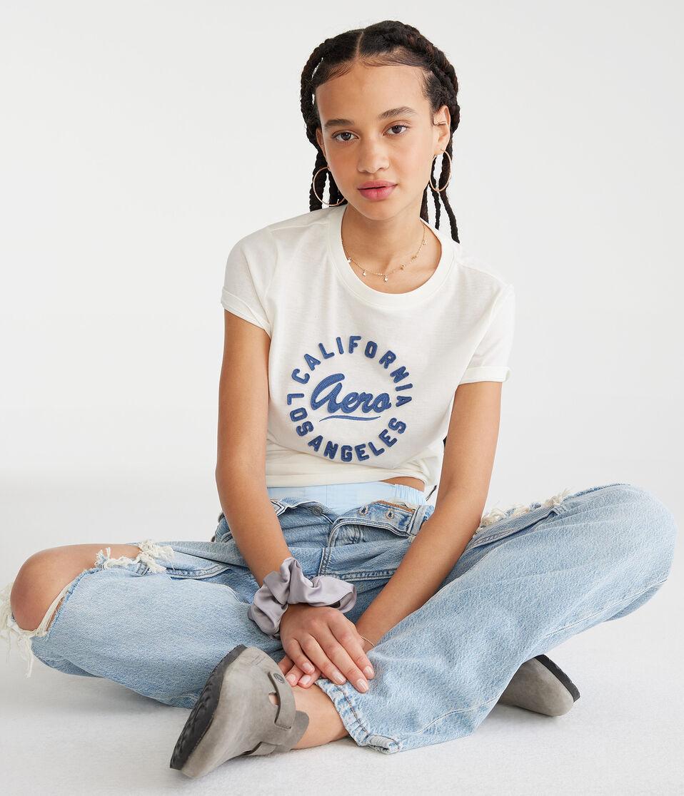 aéropostale Aeropostale Cali Circle Appliqué Graphic Tee cream