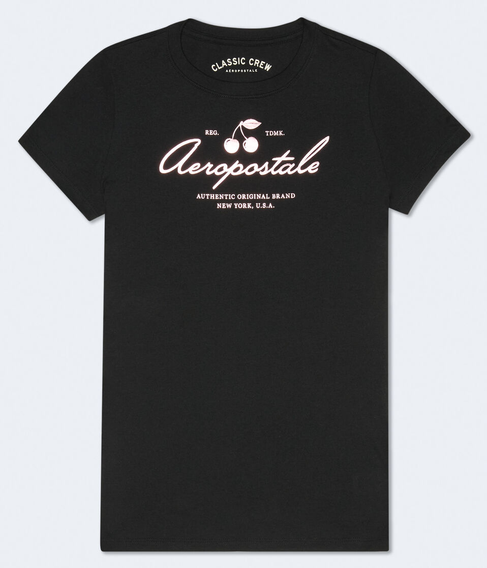aéropostale Aeropostale Cherries Foil Graphic Tee black fox