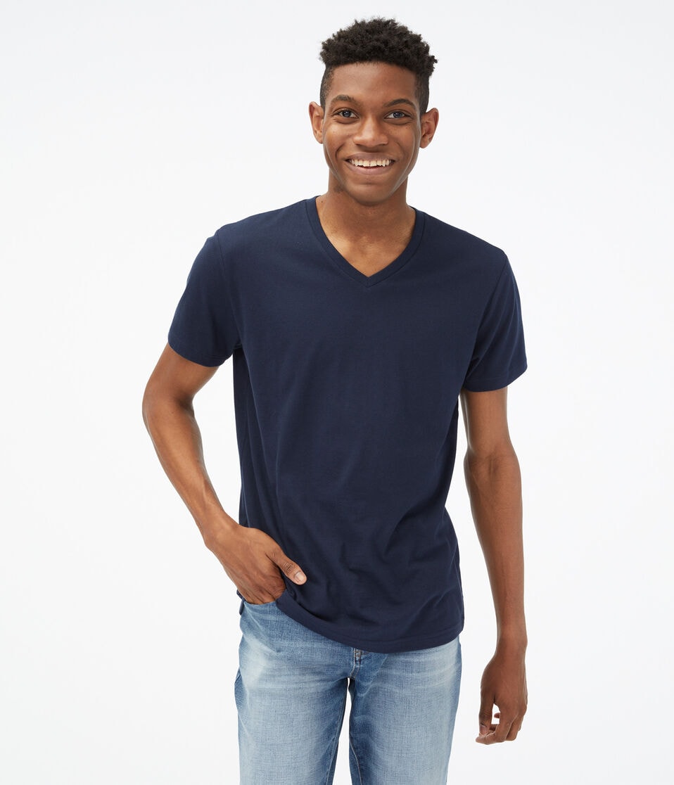 aéropostale Classic V-Neck Tee classic navy