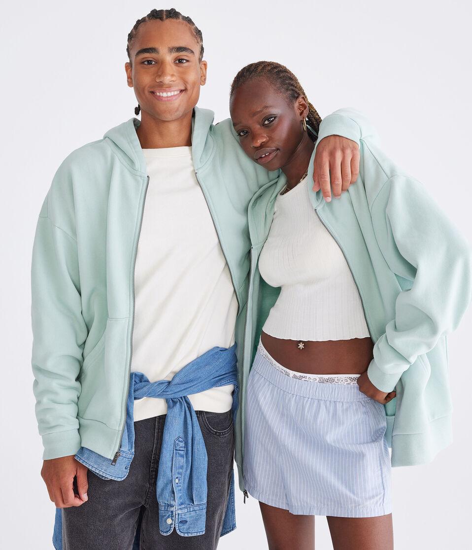 aéropostale Cloud Soft Full-Zip Hoodie blue haze