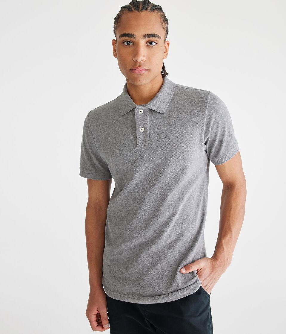 aéropostale Eco Uniform Piqué Polo med hthr grey