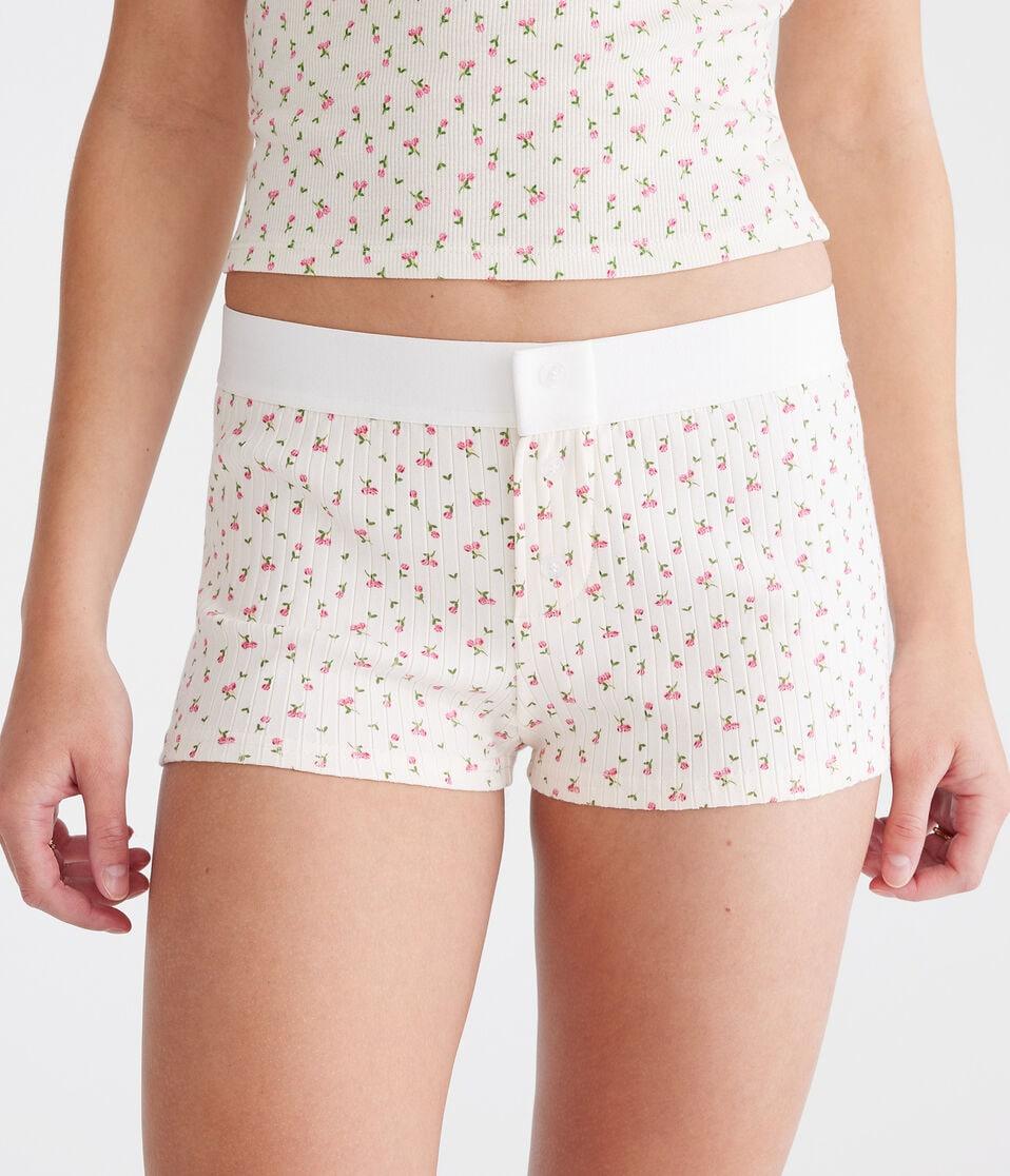 Aéropostale Floral Knit Sleep Boxers Cream