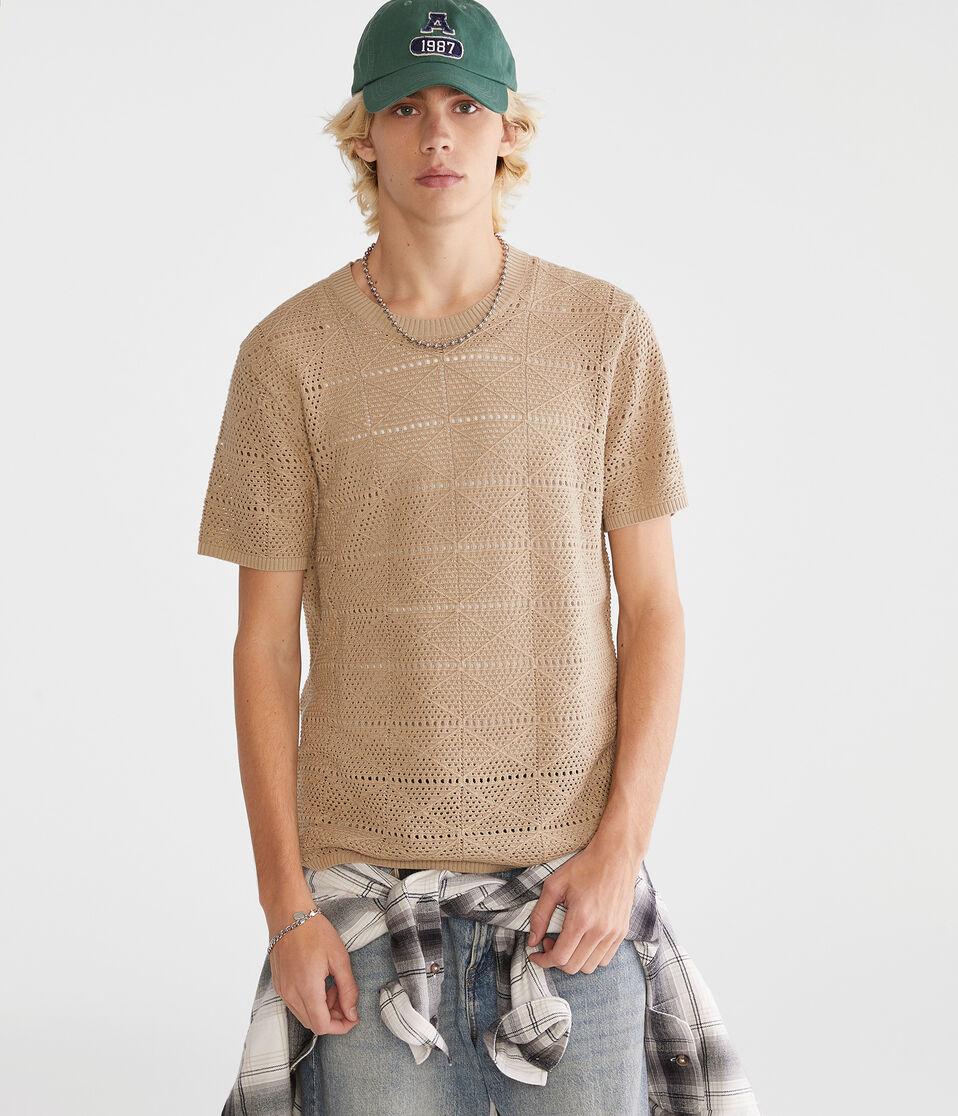 Aéropostale Geometric Sweater Tee Straw