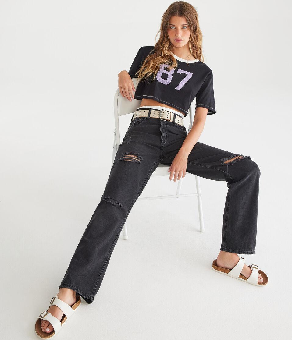 Aéropostale High-Rise Baggy Jean Black