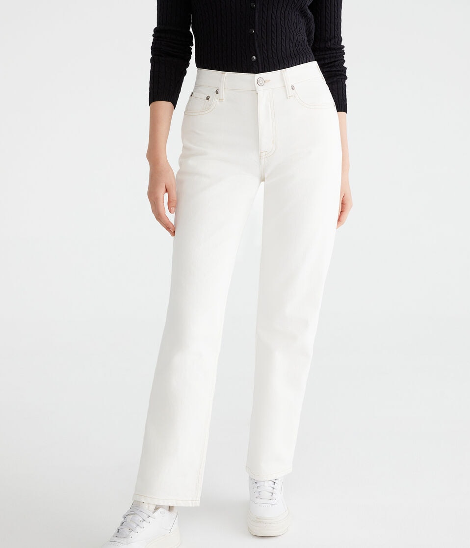 Aéropostale High-Rise Baggy Jean Cream