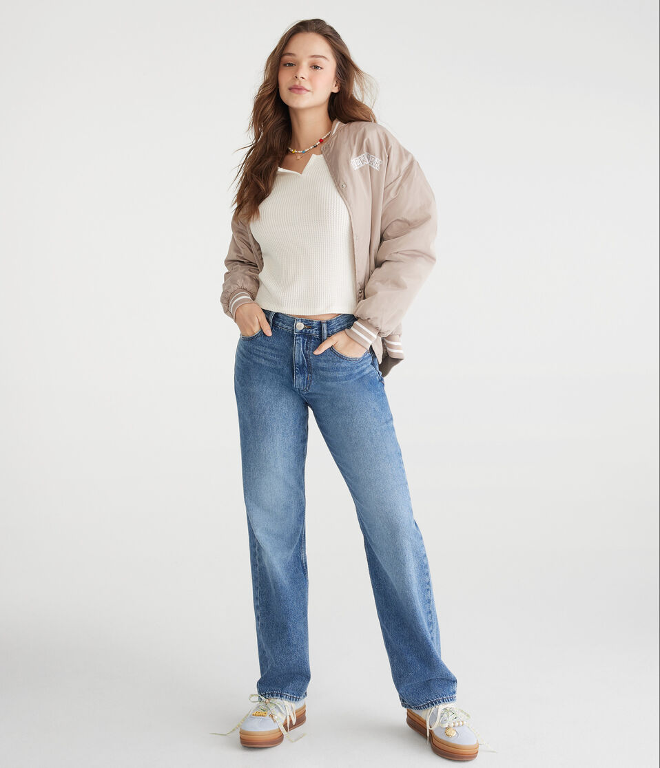 Aéropostale High-Rise Baggy Jean Dark Wash