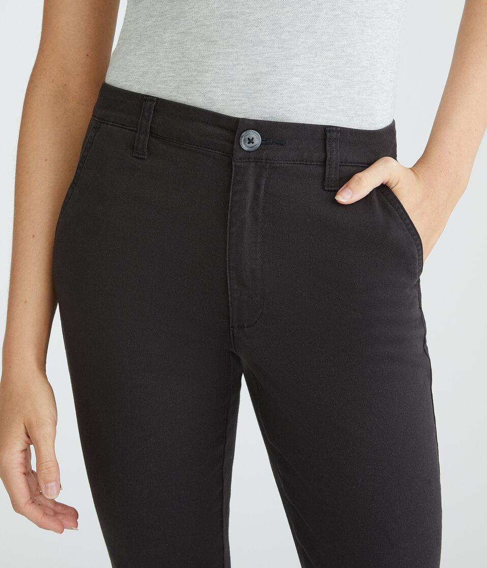 Aéropostale High-Rise Slim Twill Pants Black
