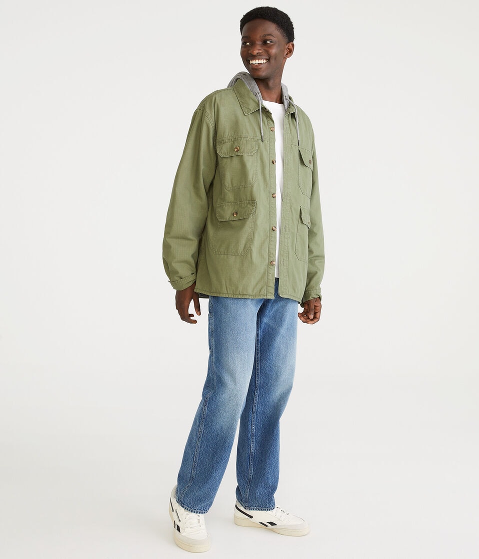 Aéropostale Hooded Shacket Winter Moss