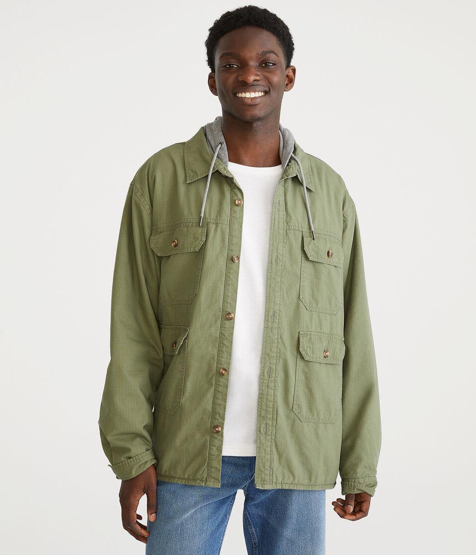 aéropostale Hooded Shacket winter moss
