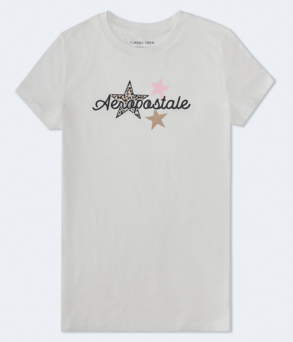 Aéropostale Aeropostale Leopard Star Graphic Tee Cream