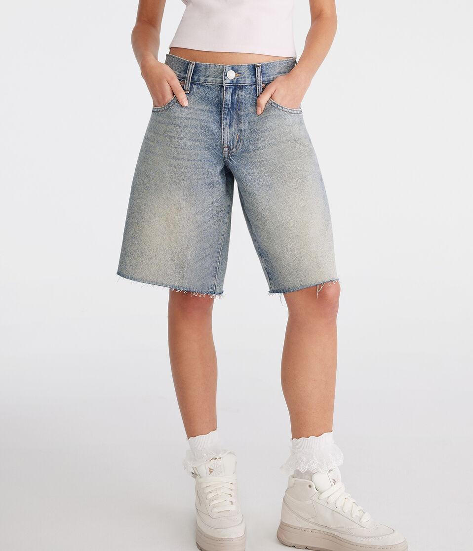 Aéropostale Mid-Rise Bermuda Short Medium Wash