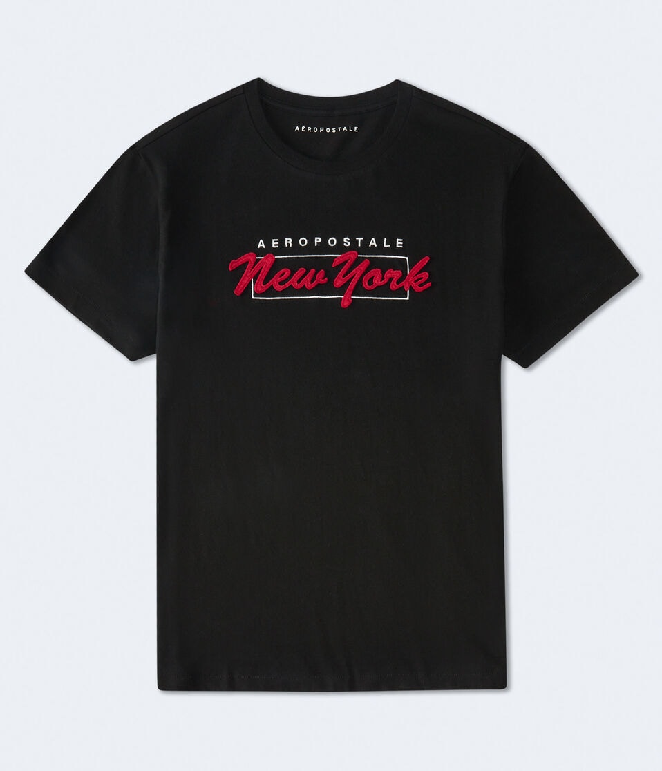 aéropostale Aeropostale New York Box Logo Appliqué Graphic Tee black fox