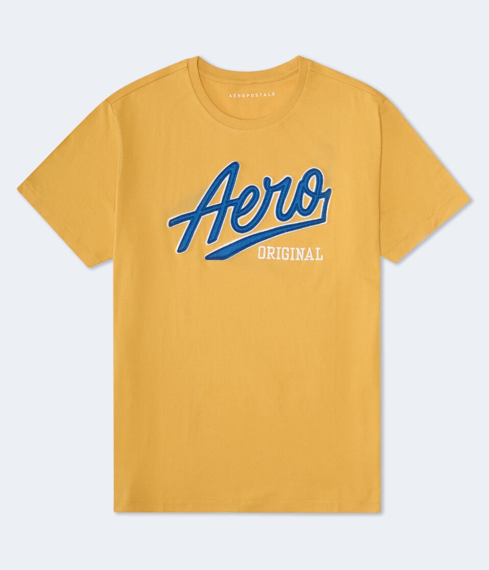 Aéropostale Aeropostale Original Script Appliqué Graphic Tee Mecca Gold