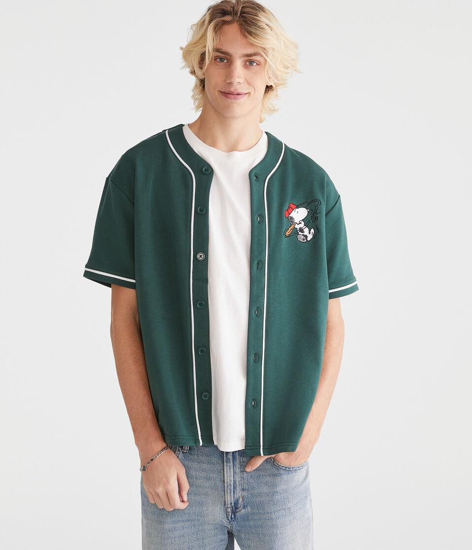 Aéropostale Peanuts® Batter Up Baseball Top Green
