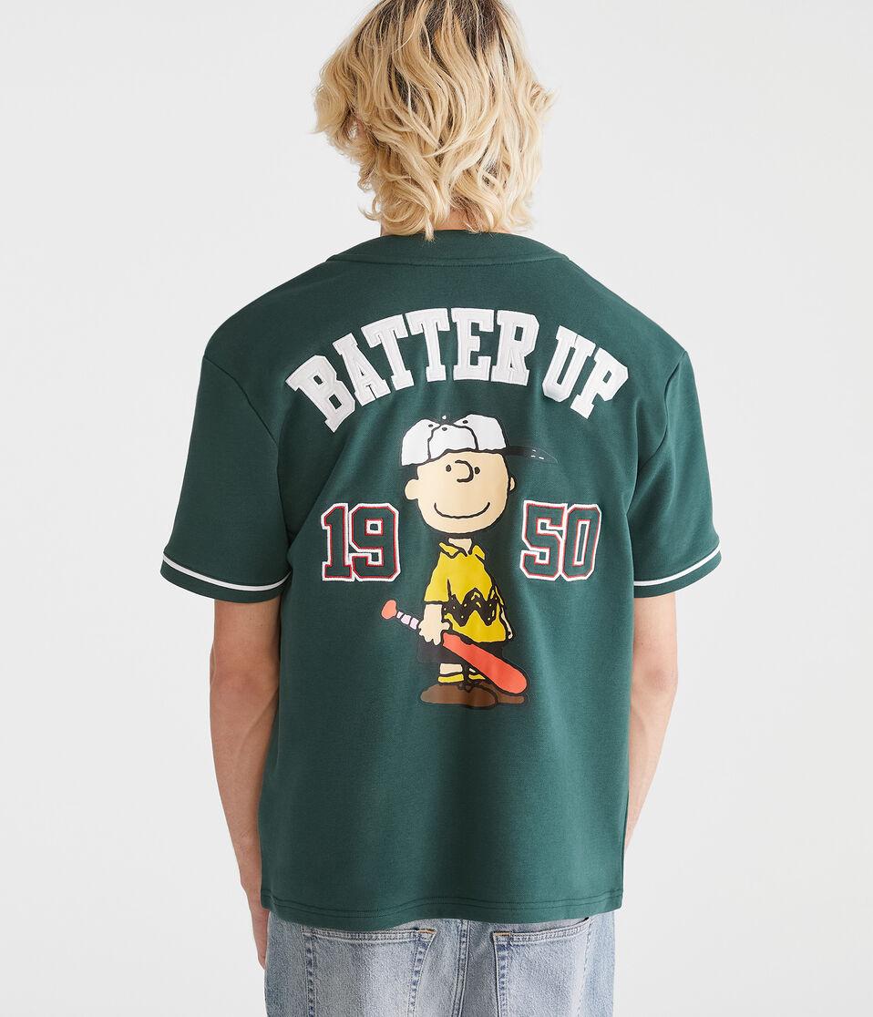 aéropostale Peanuts® Batter Up Baseball Top green