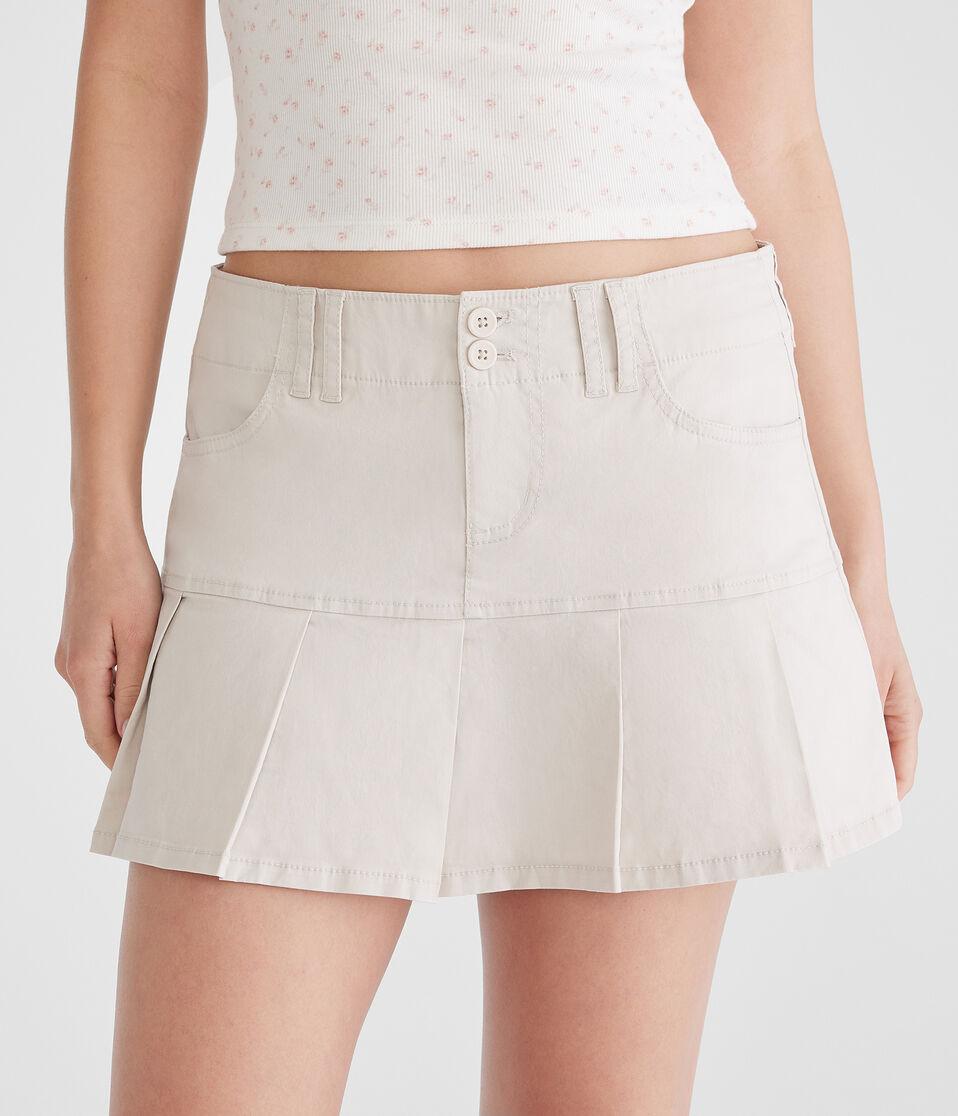 Aéropostale Pleated Twill Mini Skort Moon Grey