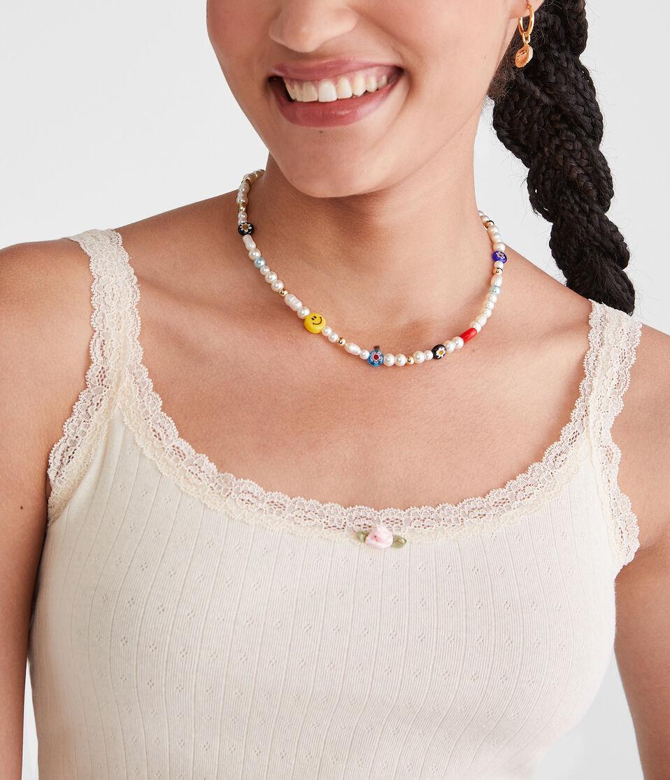 Aéropostale Pointelle Lace-Trim Cami Soft Cream