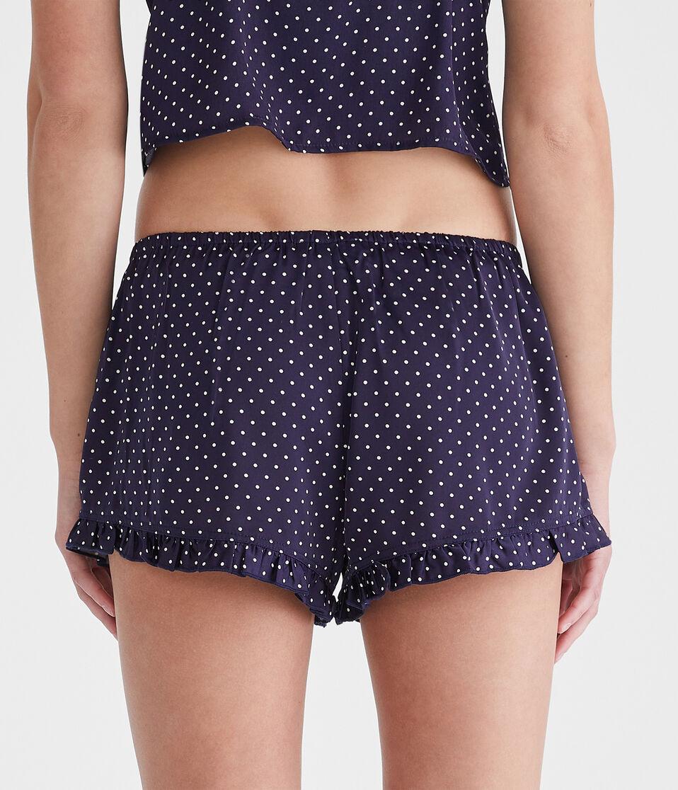 Aéropostale Polka Dot Satin Ruffle Shorts Navy