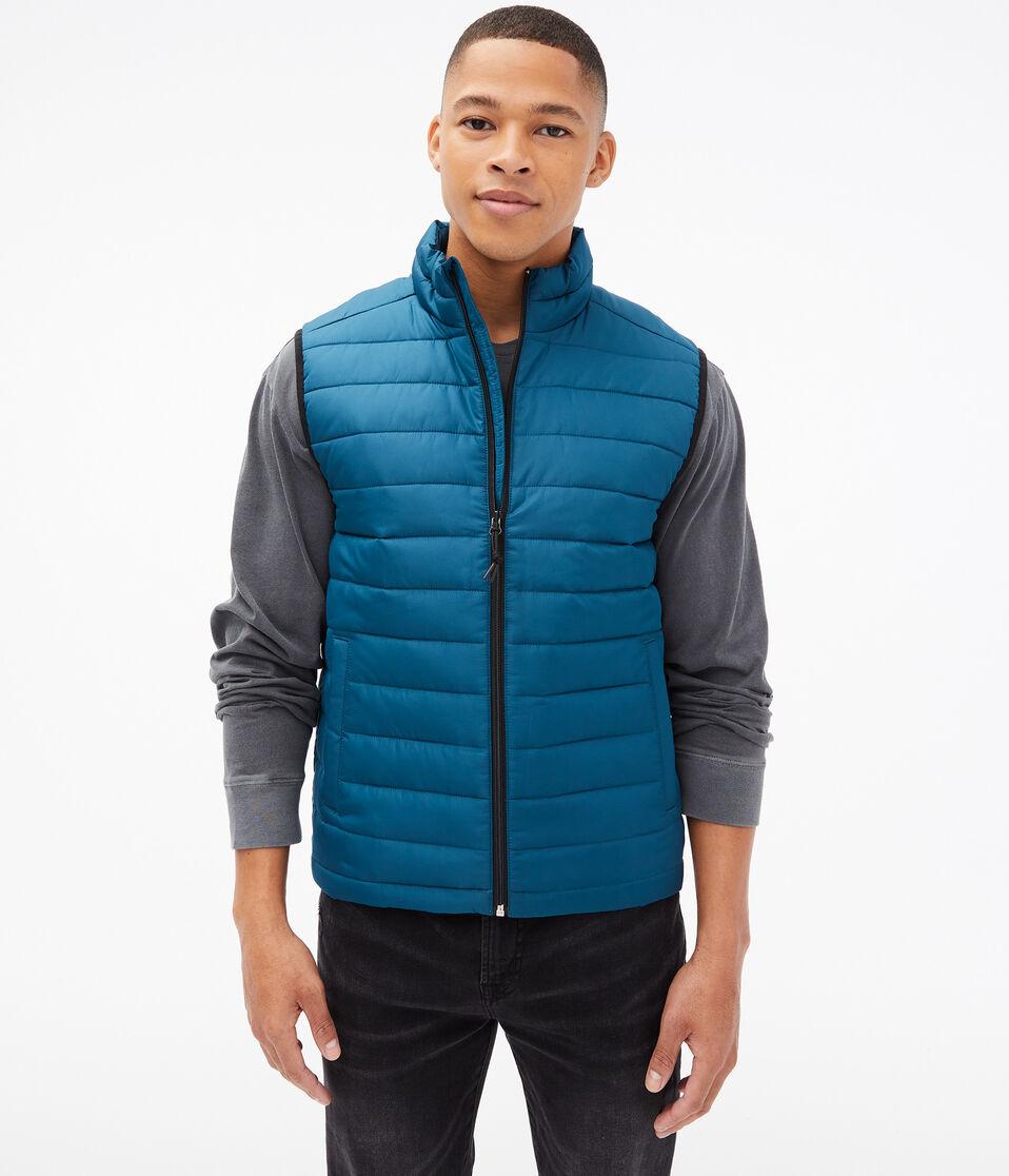 Aéropostale Quilted Puffer Vest Aruba Teal